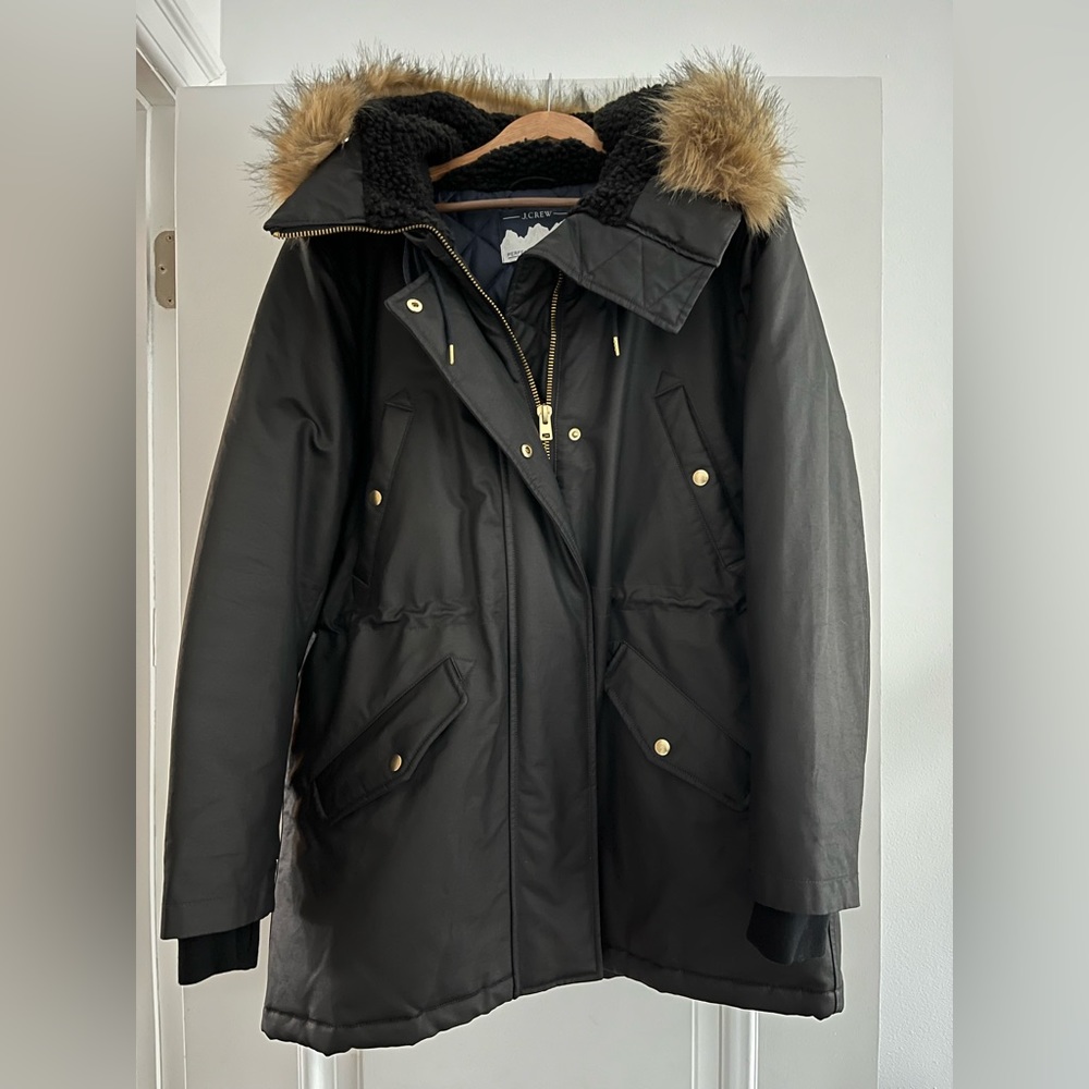 JCrew The Perfect Winter Parka - Size Large - Black - Like New